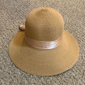 Chic Tan Women's Sun Hat with Ribbon Accent